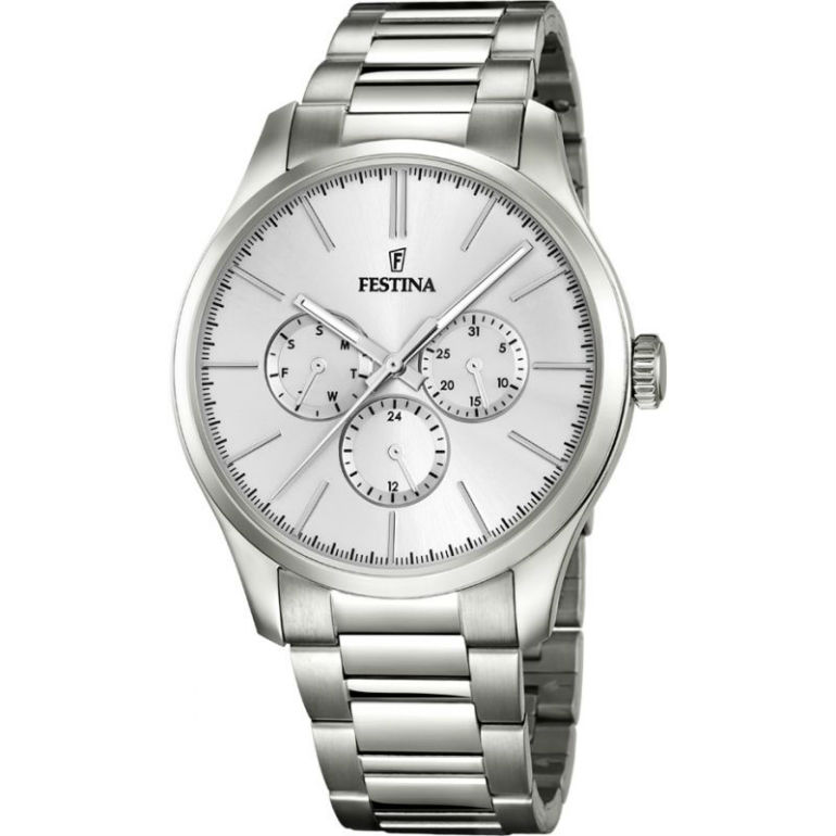 Festina Men's Multifunction Stainless Steel and Silver Dial