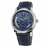 Frederique Constant Men's Watch World Timer Steel Blue Dial