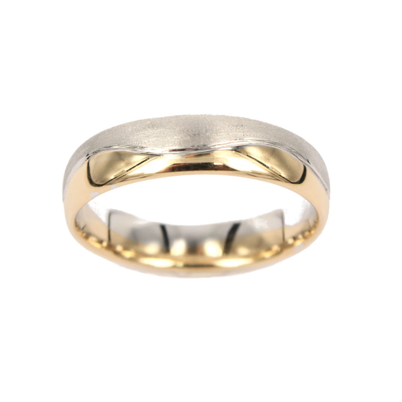 Pair of Wedding Rings In Satin White and Yellow Gold Forever Model Fabio Ferro My Jewels