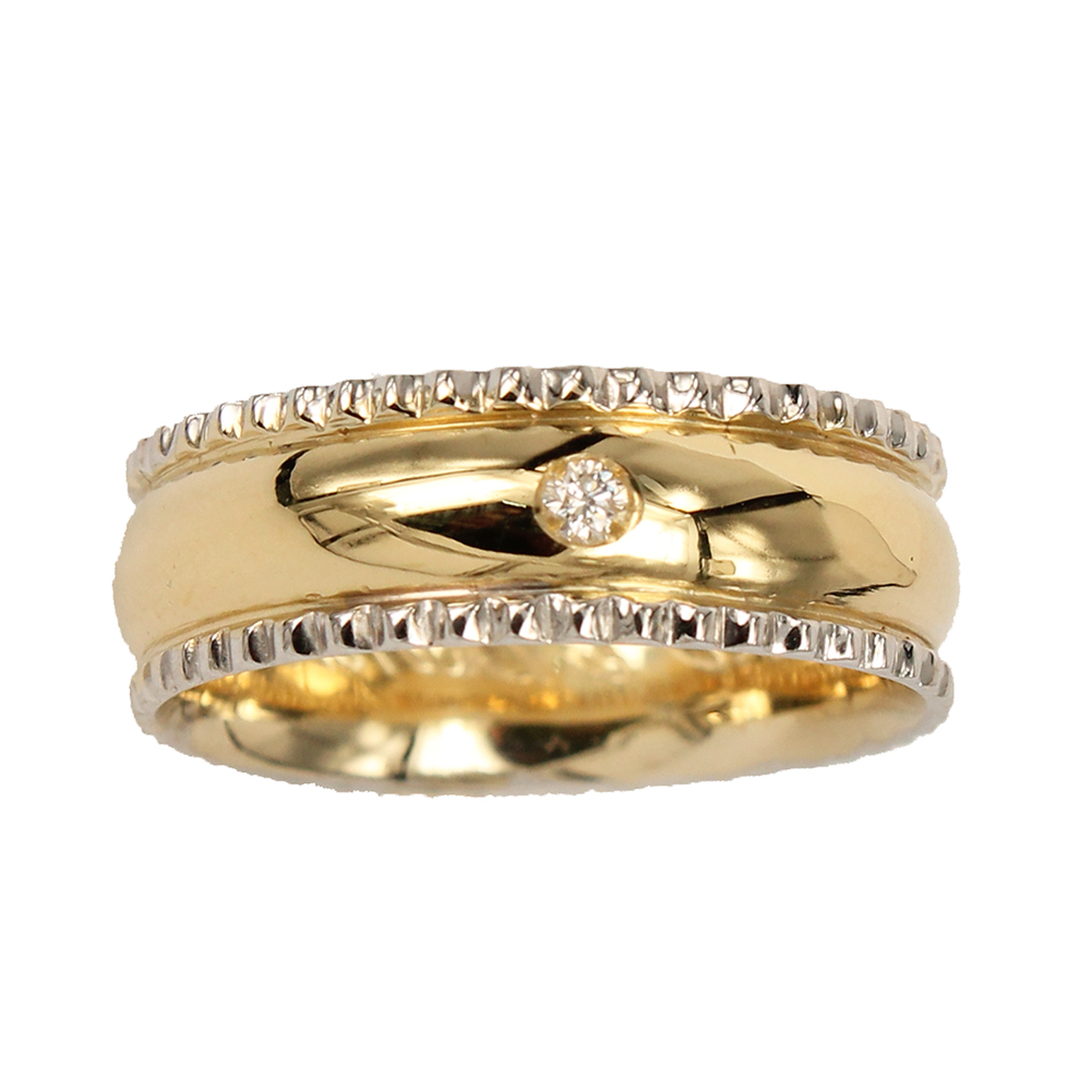 Wedding Band Fabio Ferro the Vita Assieme Jewels in Yellow and White Gold with Diamond
