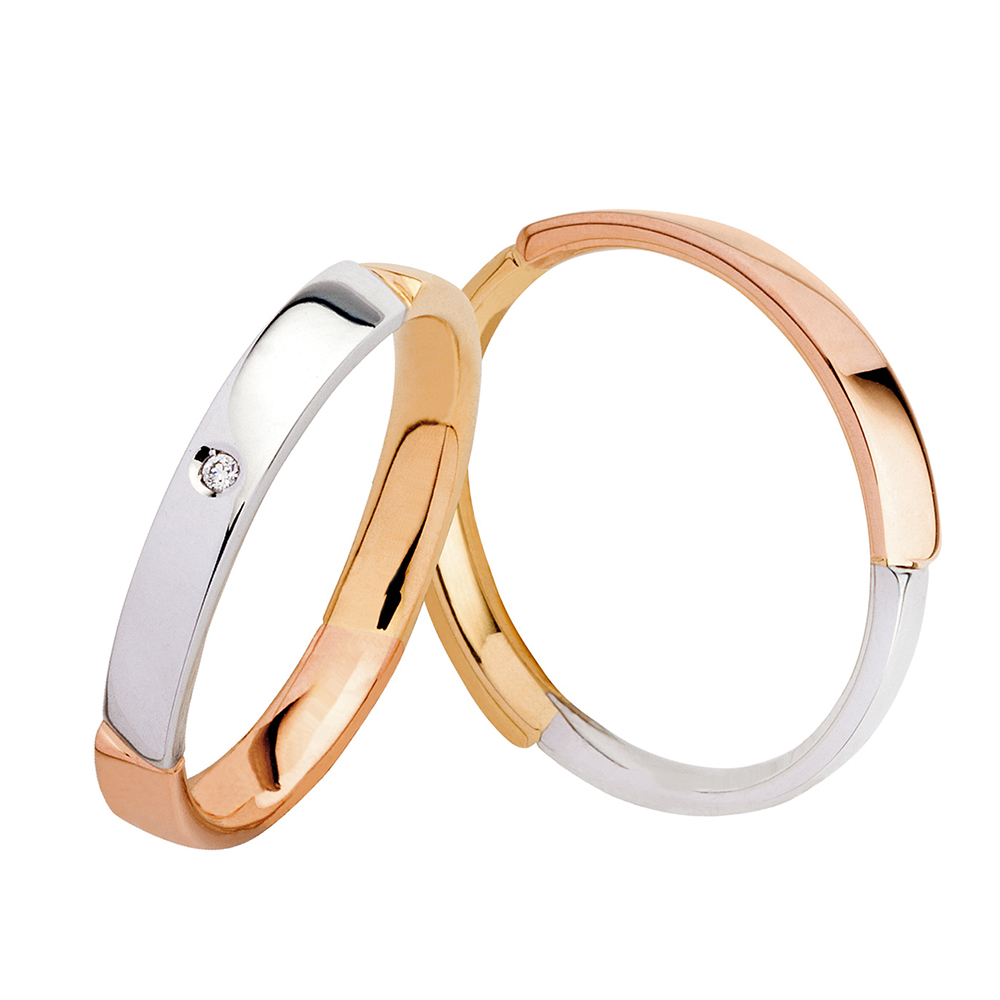 Polello Wedding Rings in White, Yellow and Pink Gold With Brilliant Cut Diamond Kt. 0,02 New Collection