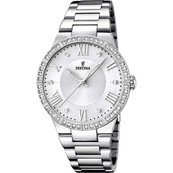 Festina Woman In Steel With Argentè Dial And Strass