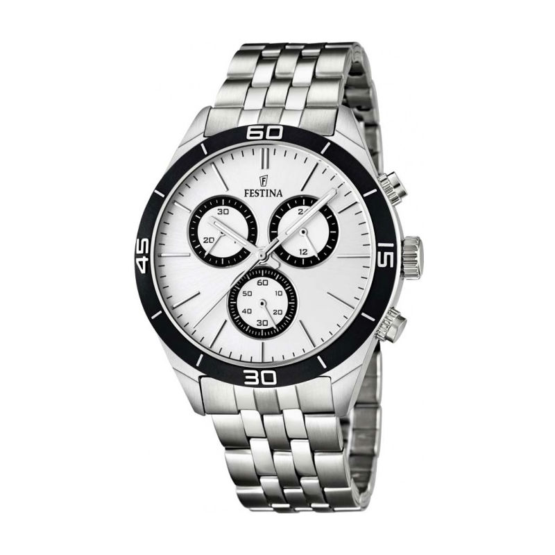 Festina Chrono Sport Men's Watch In Steel With Silver Dial