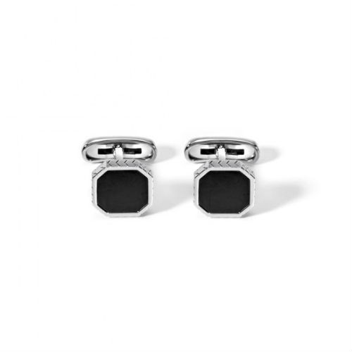 Comete Men's Cufflinks Faces Collection in Black PVD Steel