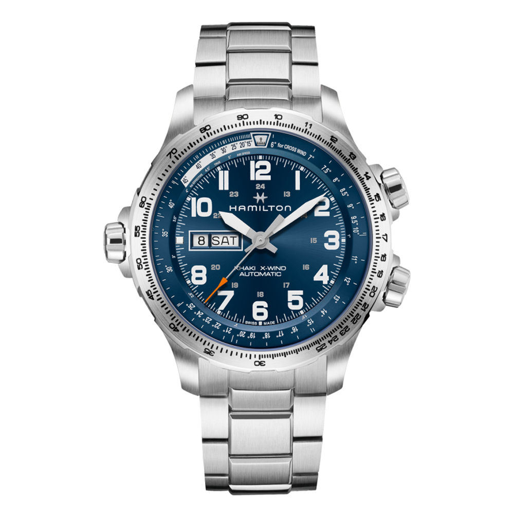 Hamilton Khaki Aviation X-Wind Day Date Automatic Men's 45 MM Steel Watch