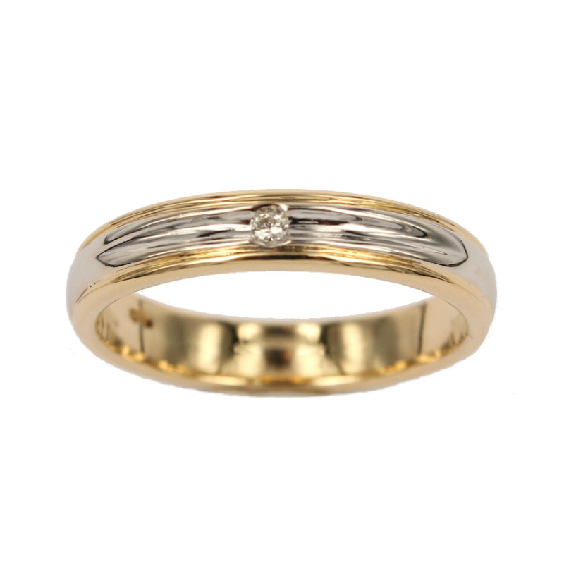 Wedding Ring in Yellow and White Gold Intesa Fabio Ferro Jewelry
