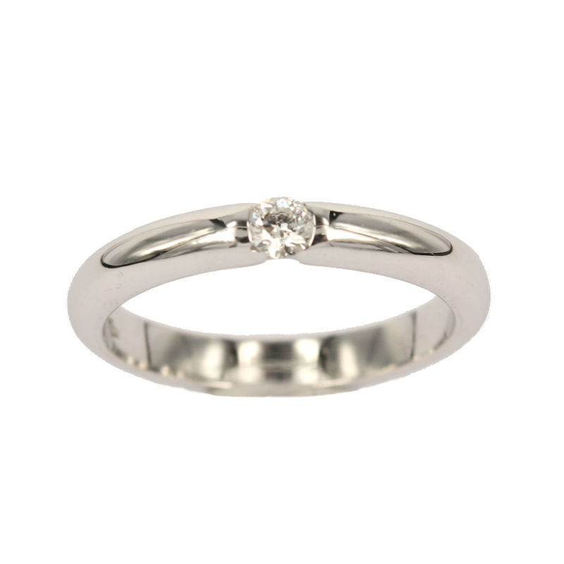 Pair of White Gold Wedding Rings With Brilliant Cut Diamond Ct. 0,10 Model Luce Fabio Ferro My jewels