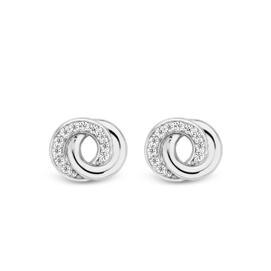 Nodo earrings in 925 silver with white cubic zirconia Ti Sento Milano