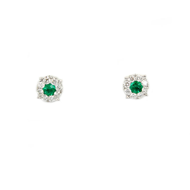 Earrings Jewelry of Valencia Flower of Emeralds and Diamonds