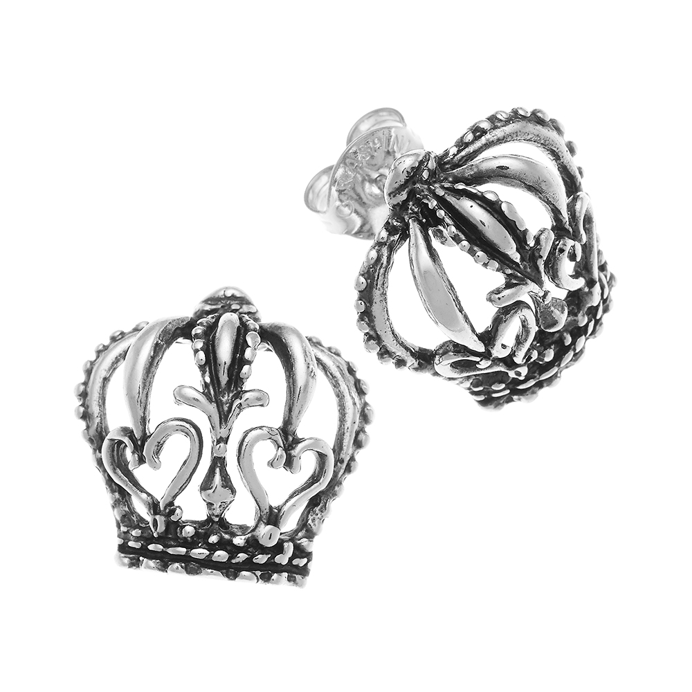 Crown Earrings In 925 Silver Giovanni Raspini The Queen Collection