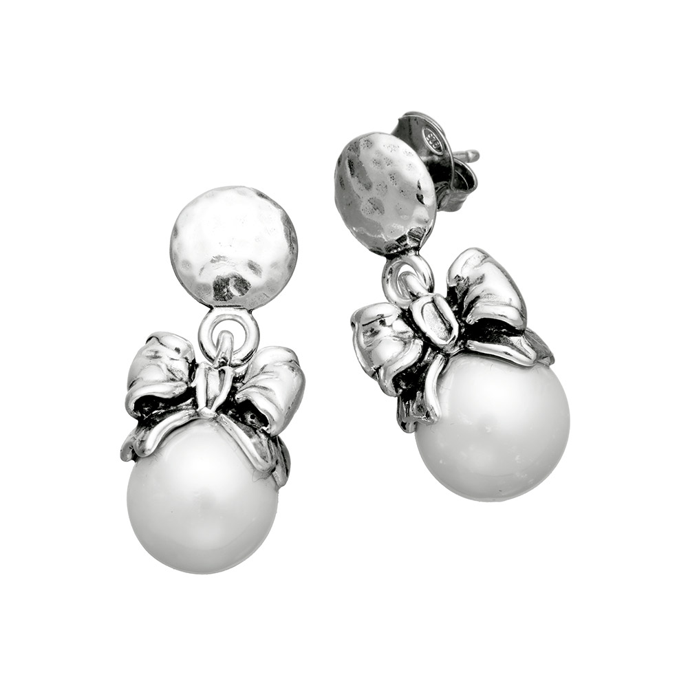 Giovanni Raspini Bow Earrings Drops Collection with Mabè Pearls