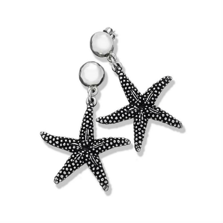 Giovanni Raspini Pendant Earrings In Silver With Starfish