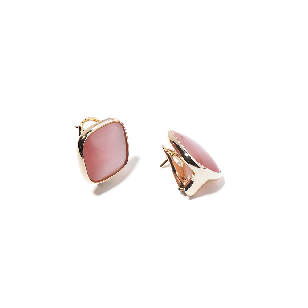 Orecchini pendenti in argento sterling con rosa ambrata - Italia
