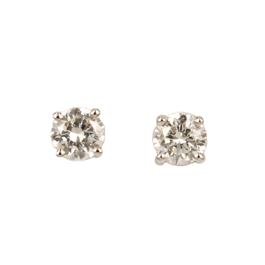 White Gold Point Light Earrings With Brilliant Cut Diamonds Ct. 0.28