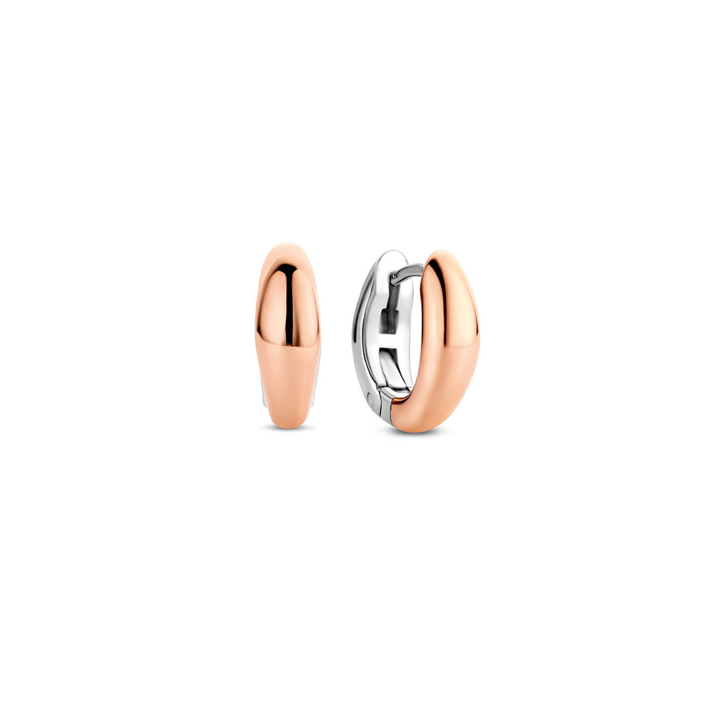 Ti Sento Milano Earrings Fixed Lobe in Rose Gold Plated Silver