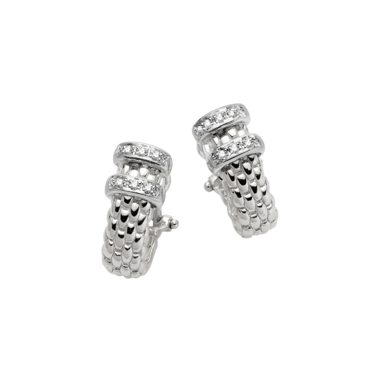 Fope Solo Collection Earrings in White Gold and Diamonds