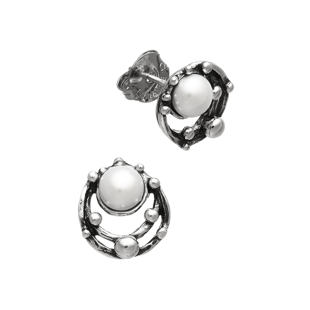 Giovanni Raspini Ad Astra Button Earrings with Mabè Pearls