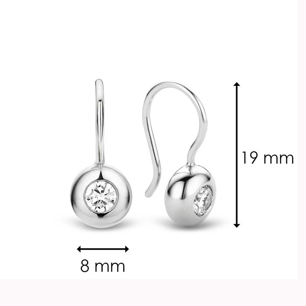 SilberDream D2SDO5965T Orecchini Pendenti In Argento Sterling 925 Con Zirconi E Pietre Turchesi, 5,6 Cm, Anallergici, Made In Germany