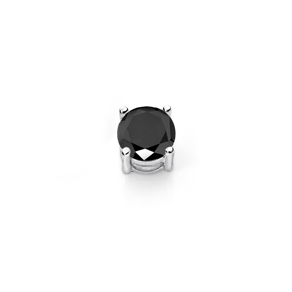 Anello Uomo Santa Croce Oro Bianco – Spinello Nero 0,50ct, Argento 925, Personalizzabile