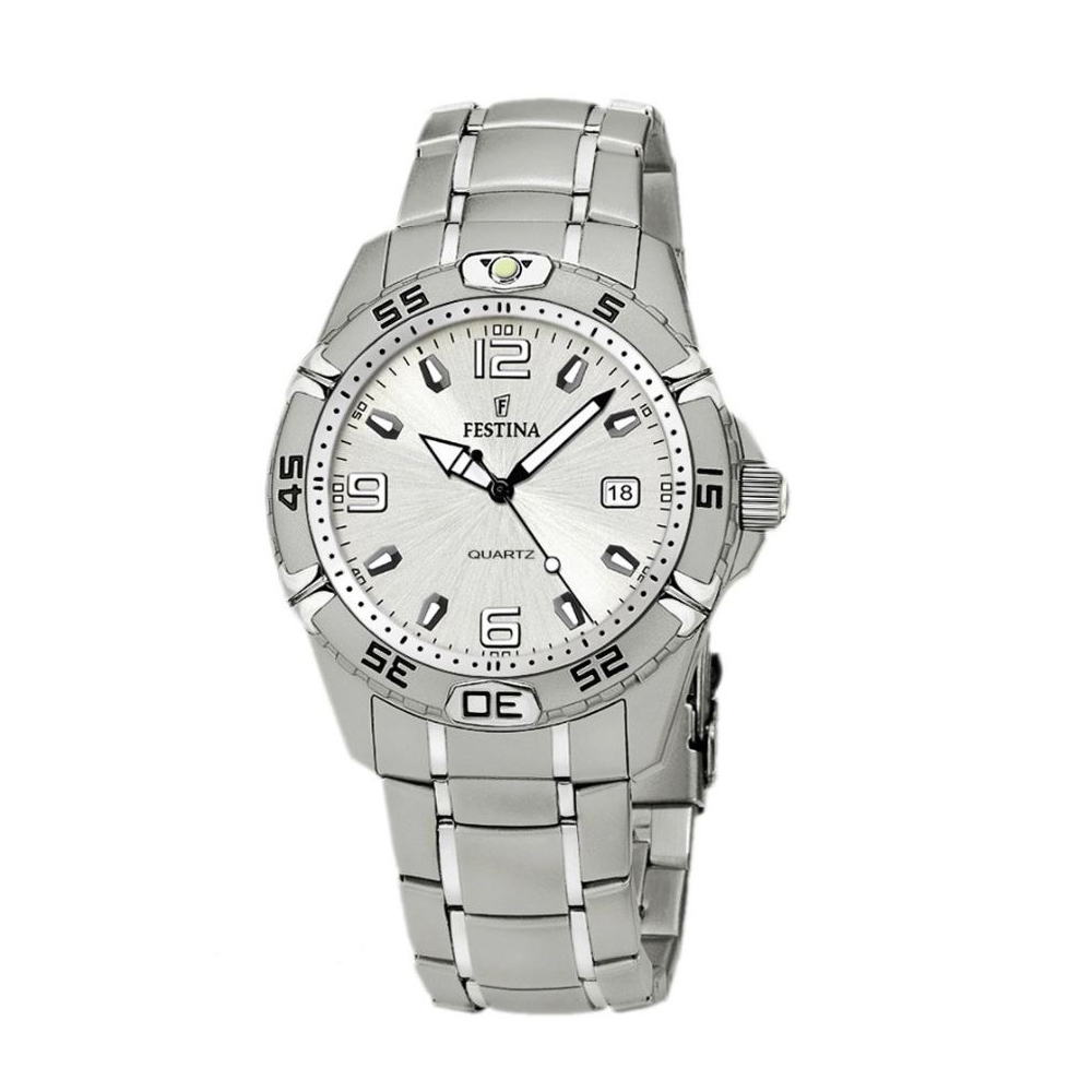 Festina Man Argentè In Satin Steel With Double Strap