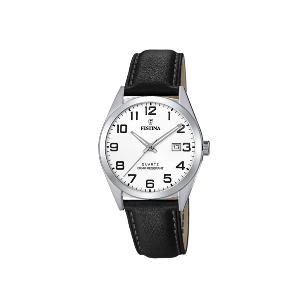 Festina Classic White Leather Strap 40mm Watch