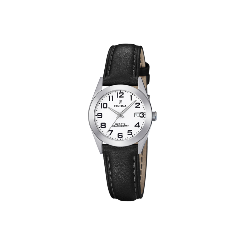 Festina Classic White Leather Strap 28mm Watch