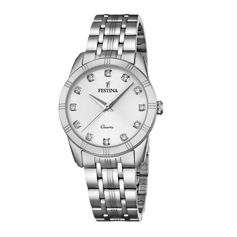 Festina Watch Woman Mademoiselle Collection In Steel With Argentè Dial and Strass