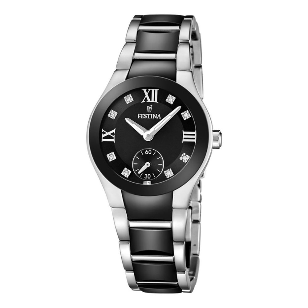 Festina Watch Woman In Steel And Black Ceramic Ceramic Collection