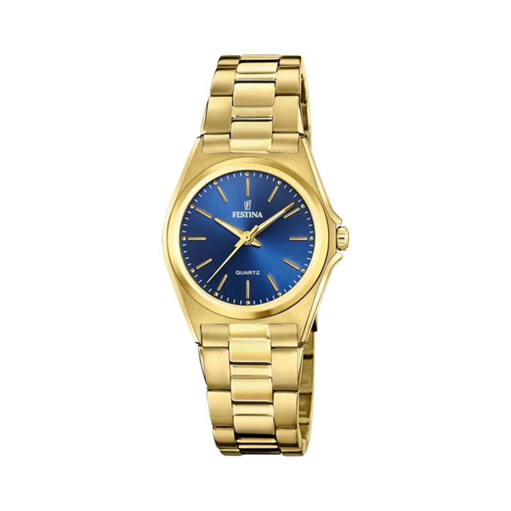 Festina Classics Light Blue Steel Gold Watch