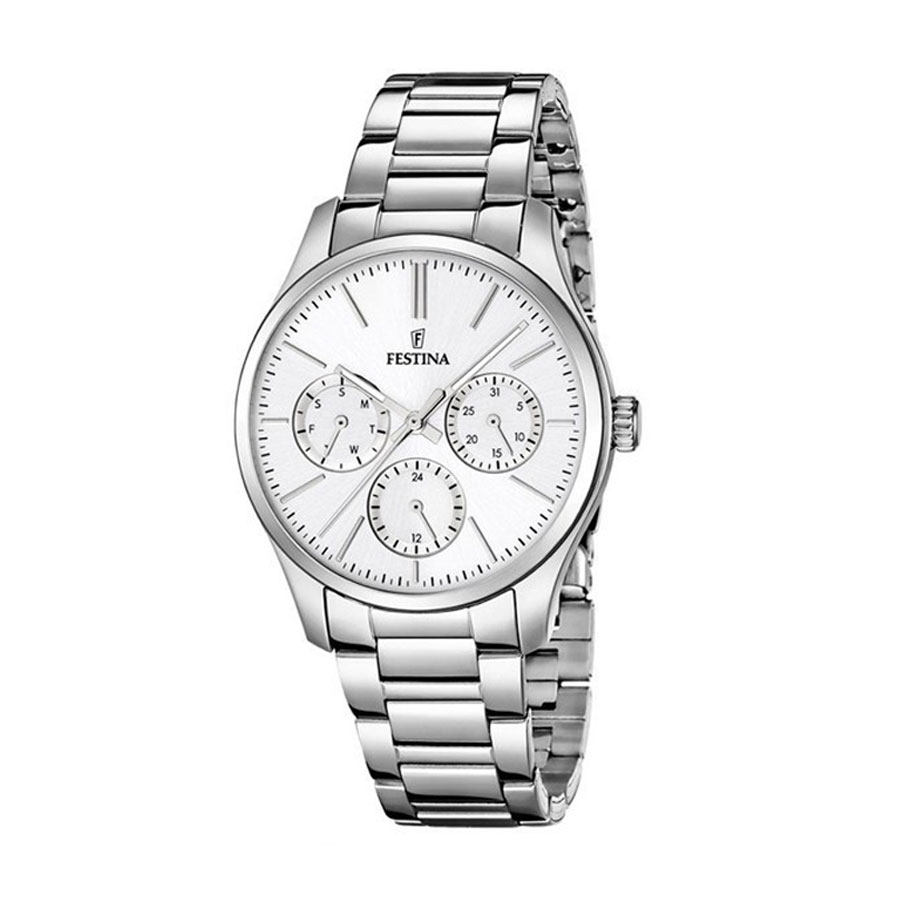 Festina Multifunction Woman Watch In Steel With Silver Dial