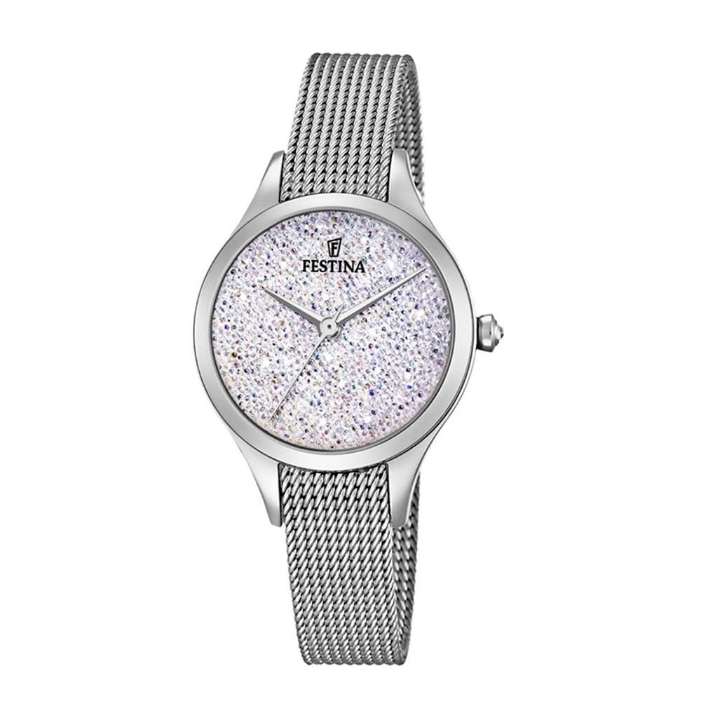 Festina Woman Watch New Mademoiselle Model In Steel MM Case. 32 and Dial With Swarovski Crystals