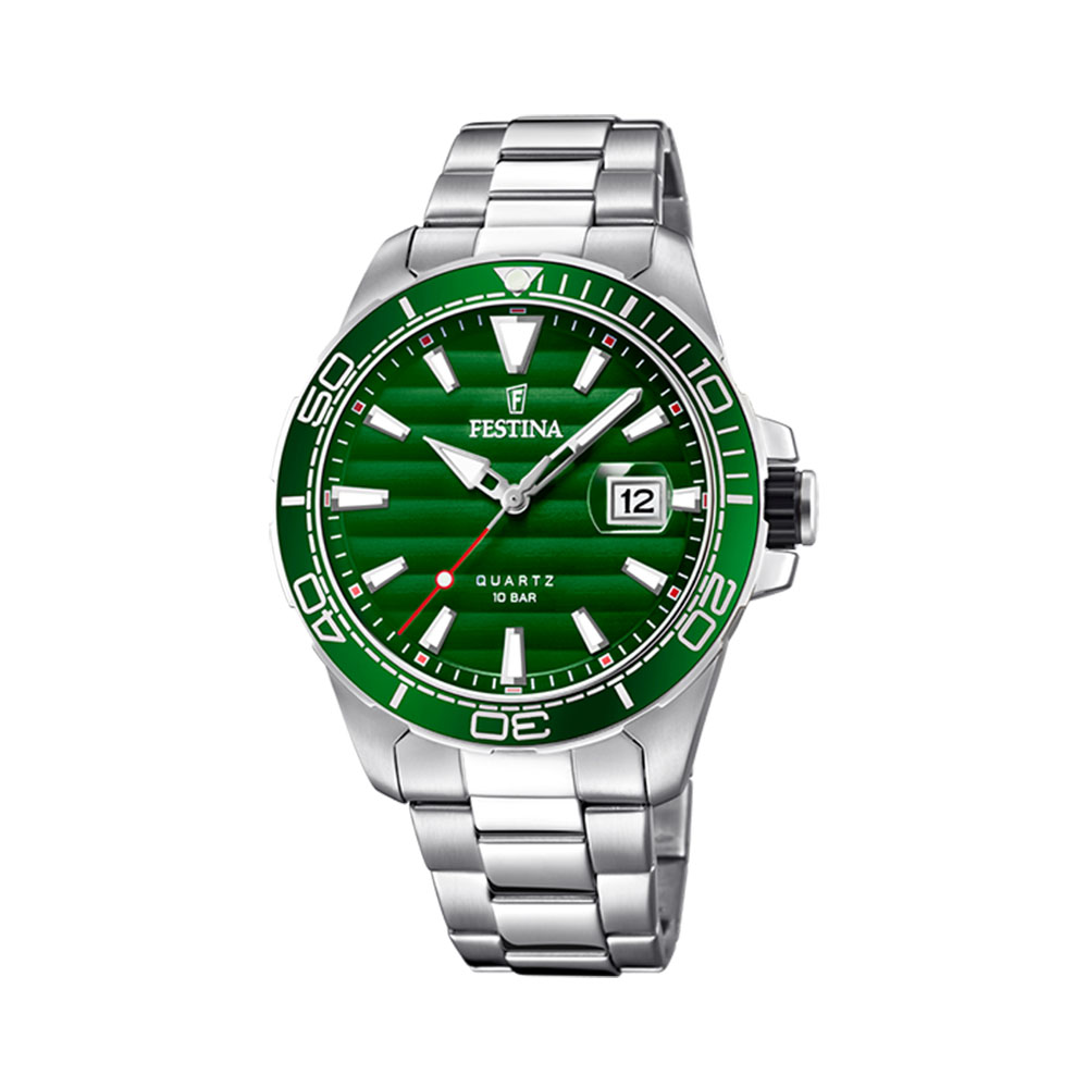 Festina Men's Quartz Steel Watch Green 43 mm