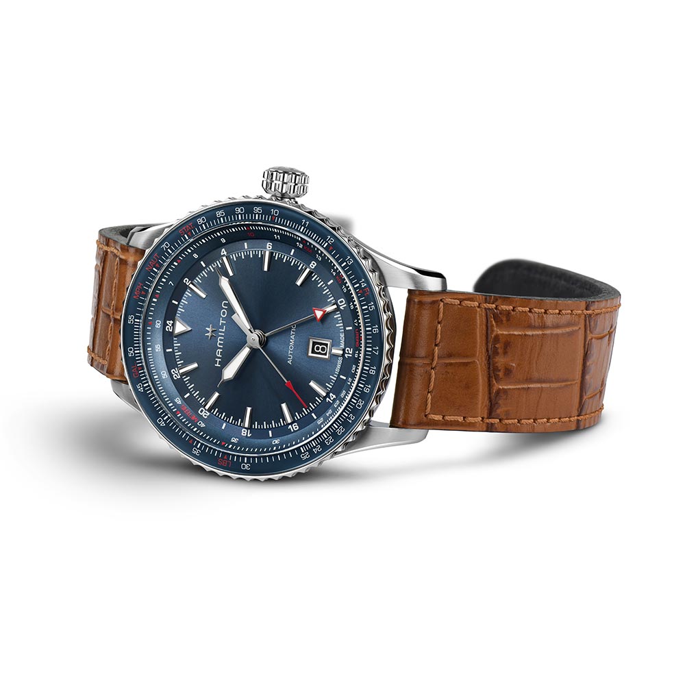 Hamilton Khaki Aviation Converter GMT Leather 44mm Watch