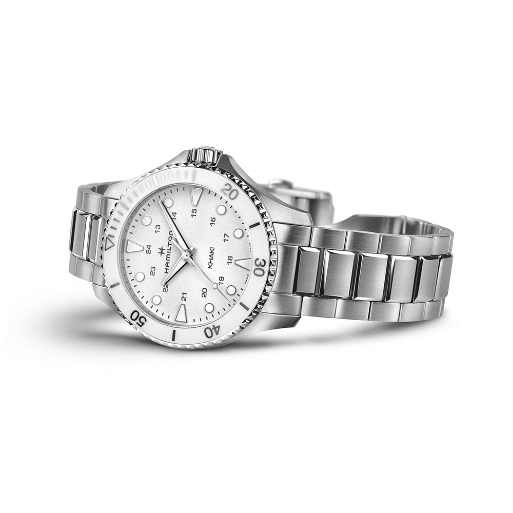 Hamilton Khaki Navy Scuba Quartz White Ceramic 37mm Watch
