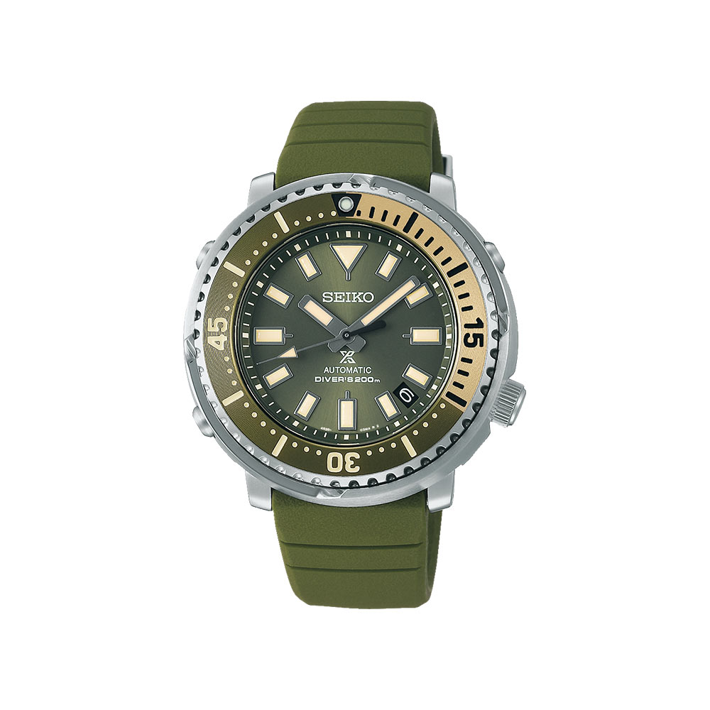 Seiko Prospex Diver 200 Green Automatic Silicone Watch 43.2 mm SRPF83K1