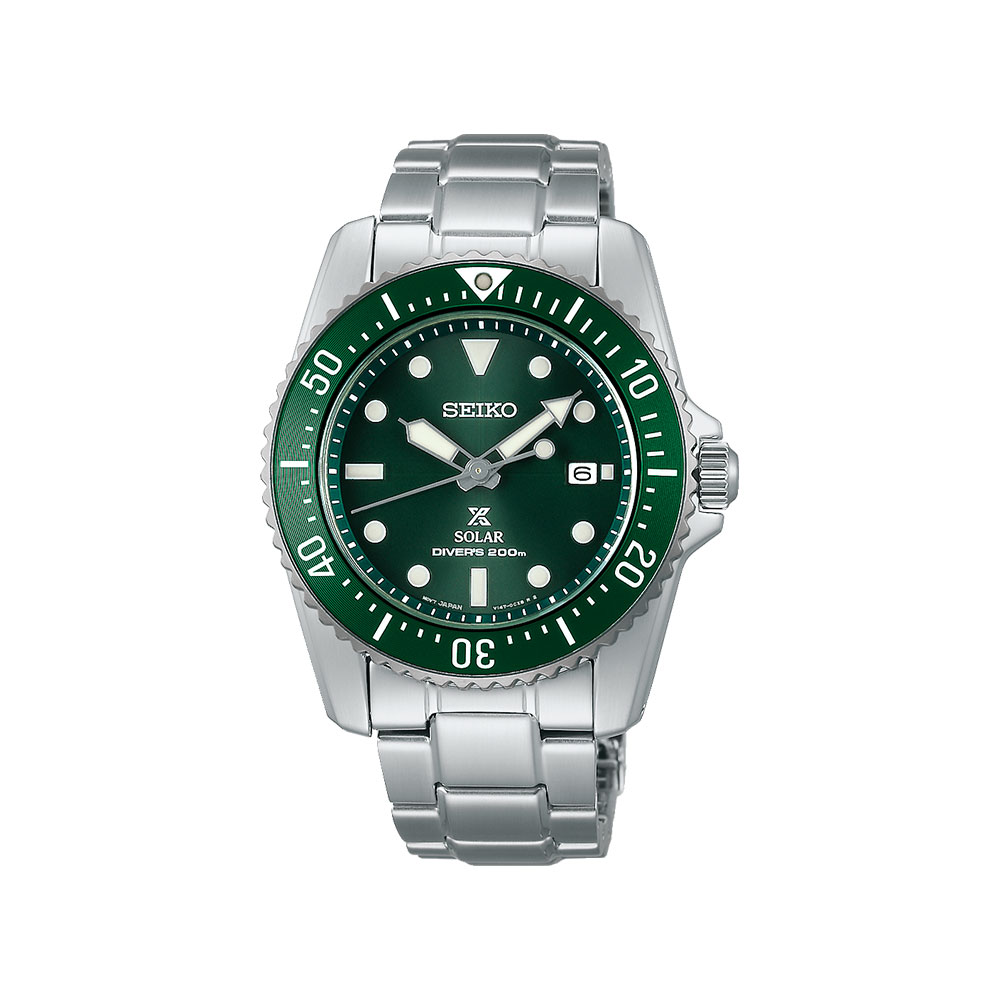 Seiko Prospex Solar Diver Watch Green 200 38.5 mm SNE583P1
