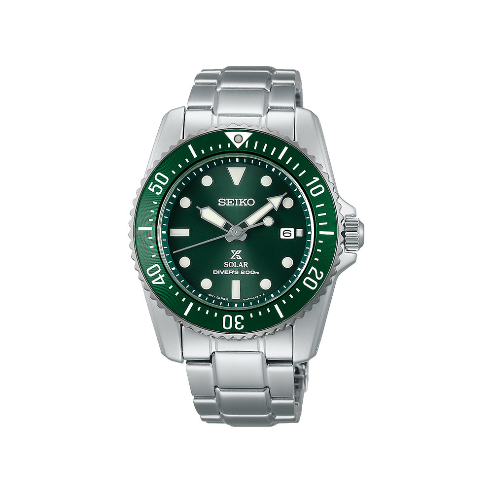 Seiko Prospex Solar Diver Watch Green 200  mm SNE583P1