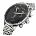 Calvin Klein Men's Watch New High Noon Chrono Collection Black Stainless Steel Case MM. 43 With Milan Mesh Strap