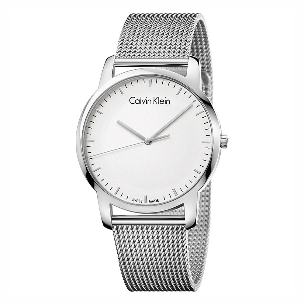 Calvin Klein Men's Watch City Collection In Steel with Silver Dial and Milan Mesh Bracelet