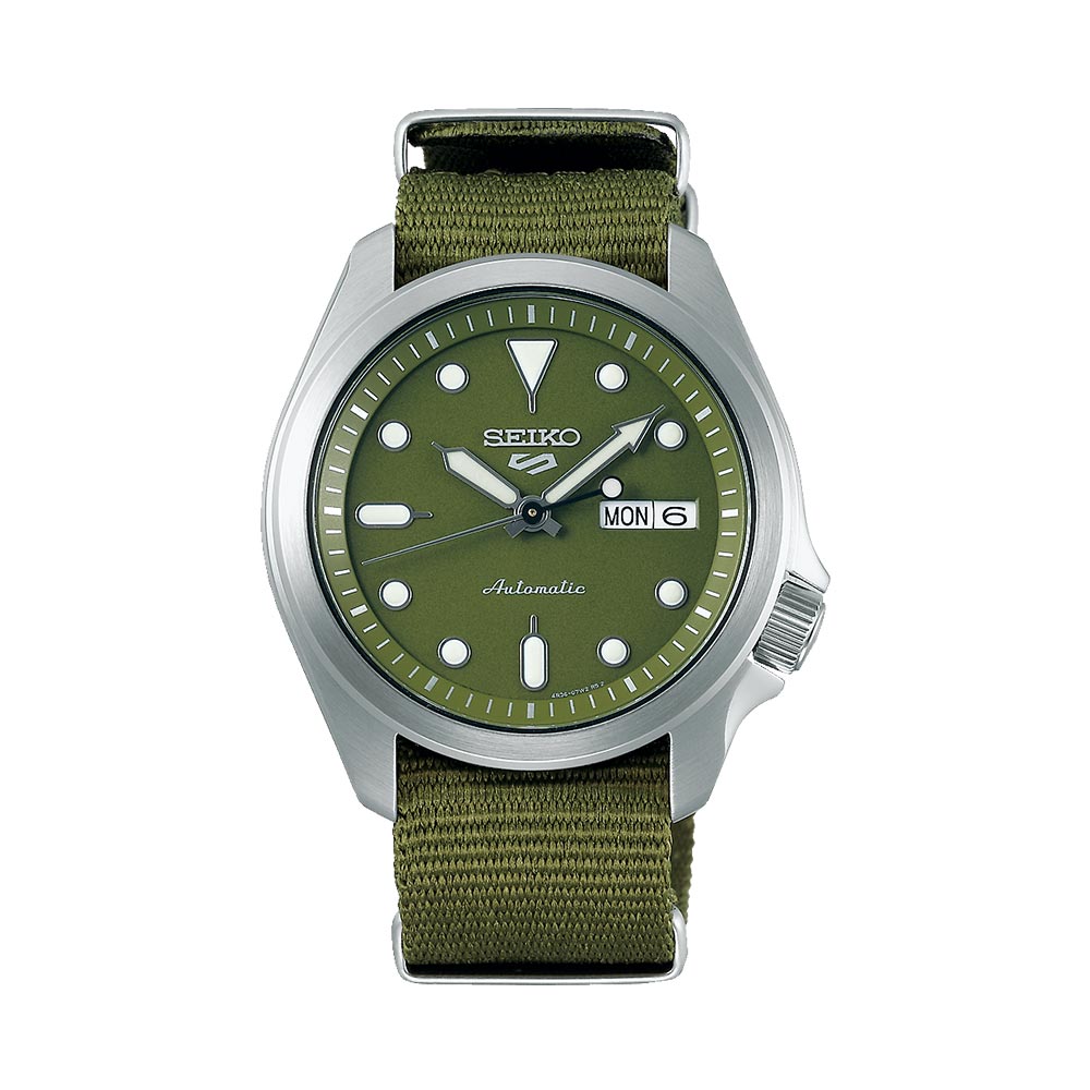 Seiko 5 Sport Canvas Green Automatic Men's Watch 40mm SRPE65K1