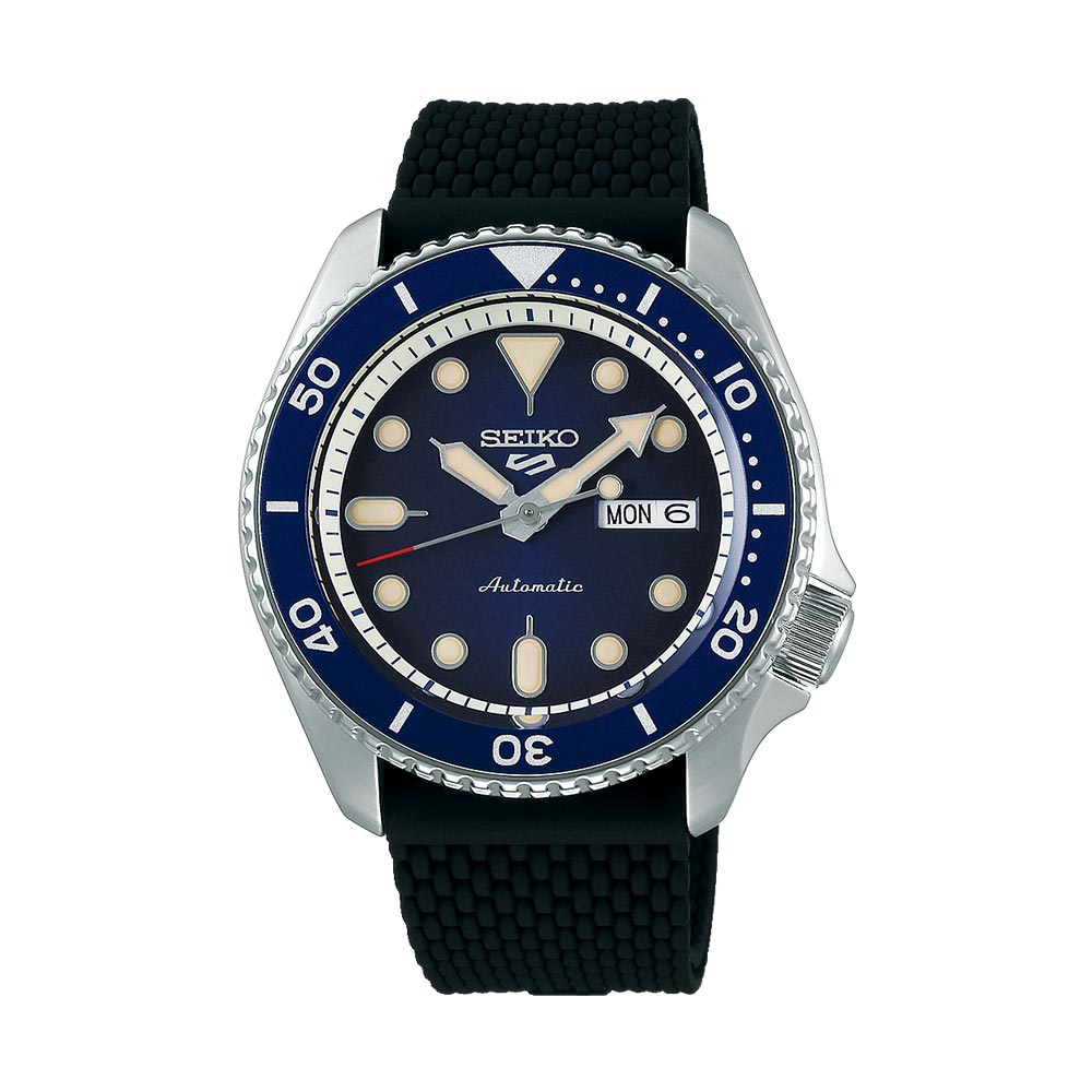 Seiko 5 Sport Automatic Rubber Watch with Blue Dial 42.5 mm