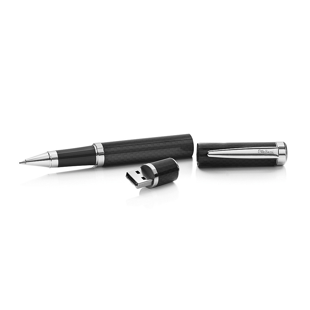 Ottaviani Carbon Roller Writing Pen With USB Flash Drive 4 GB