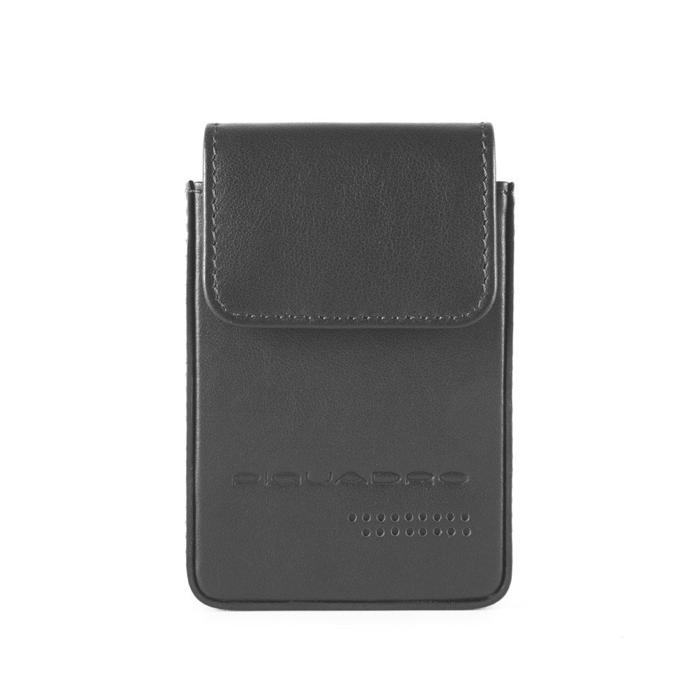 Credit Card Holder Piquadro in Black Leather with Facilitated Extraction and Rfid Protected System Urban Collection