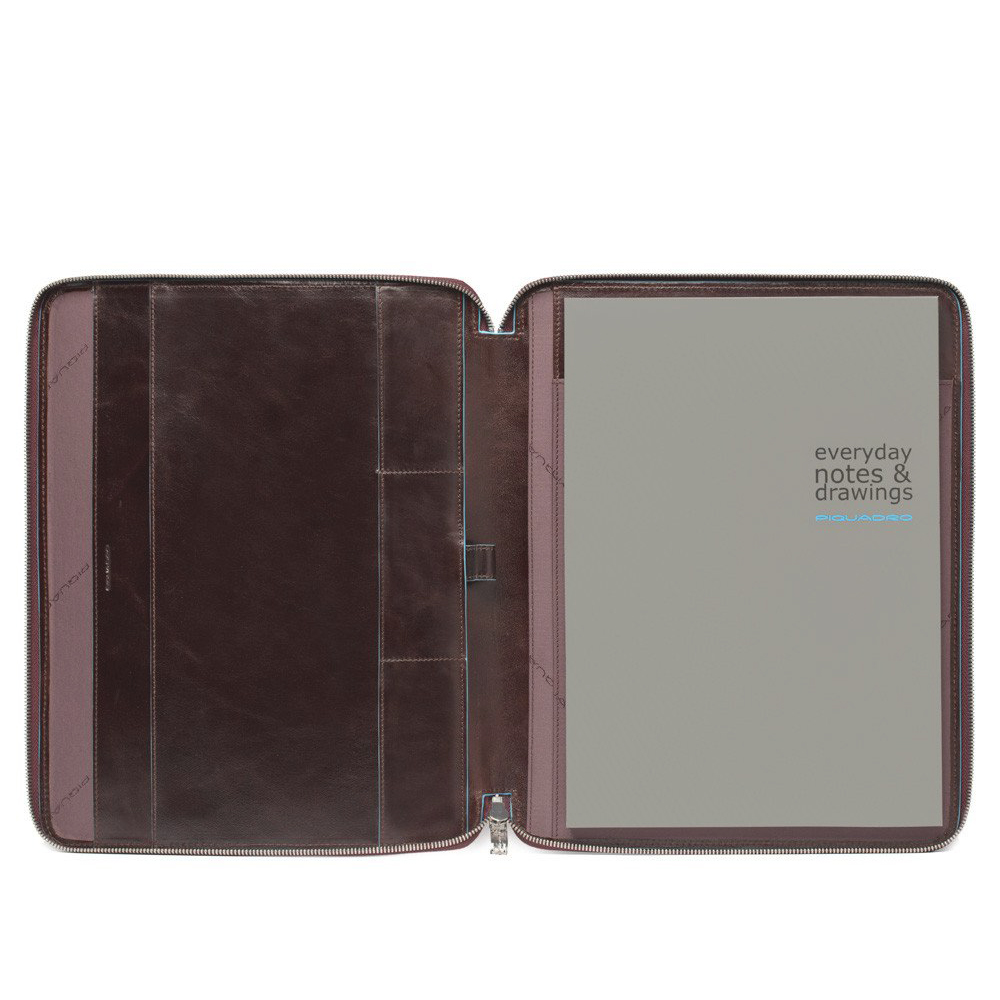 Slim A4 notepad holder with B2 mahogany zip