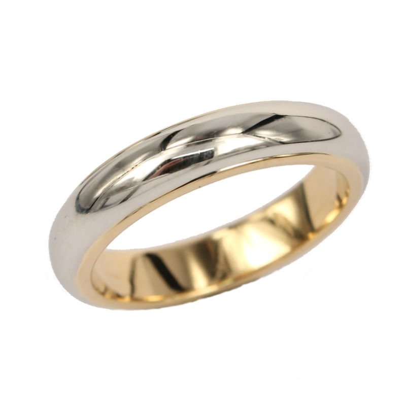 White and Yellow Gold Wedding Band Model Promise Fabio Ferro