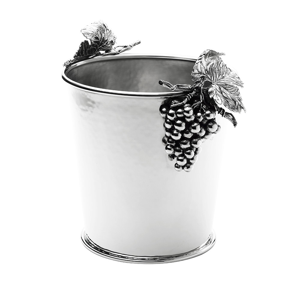 Giovanni Raspini Champagne Grape Bucket in White Bronze 25 cm