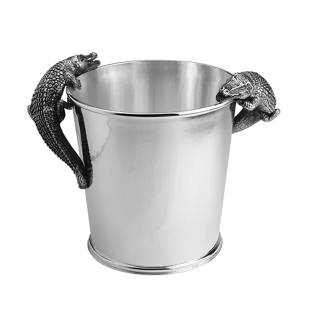 Giovanni Raspini Champagne Bucket Silver Crocodiles 23 cm