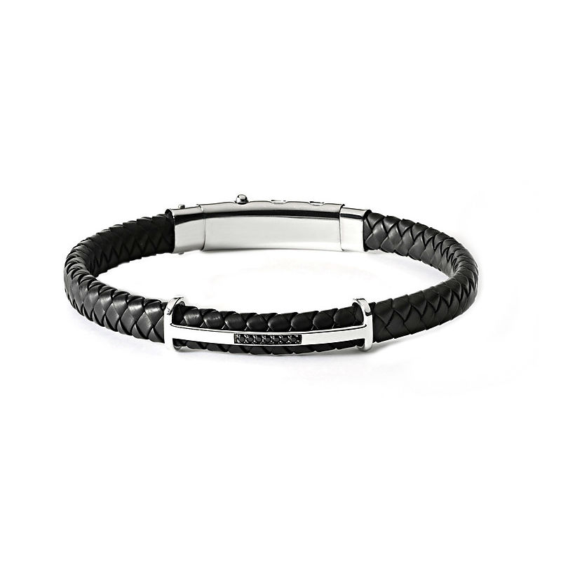 Comets Men's Bracelet UBR 632 Random Collection In Rubber With Silver And Black Spinel