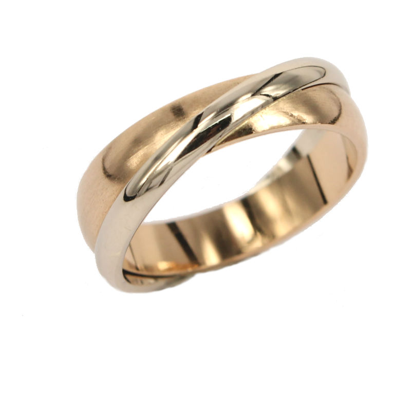 Pair of Wedding Rings in Satin Yellow Gold and White Gold Union Model Fabio Ferro My Jewels